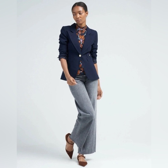 Smythe Duchess Blazer Size 8 Navy Single Breasted Wool Brass Buttons $725 - Picture 13 of 14